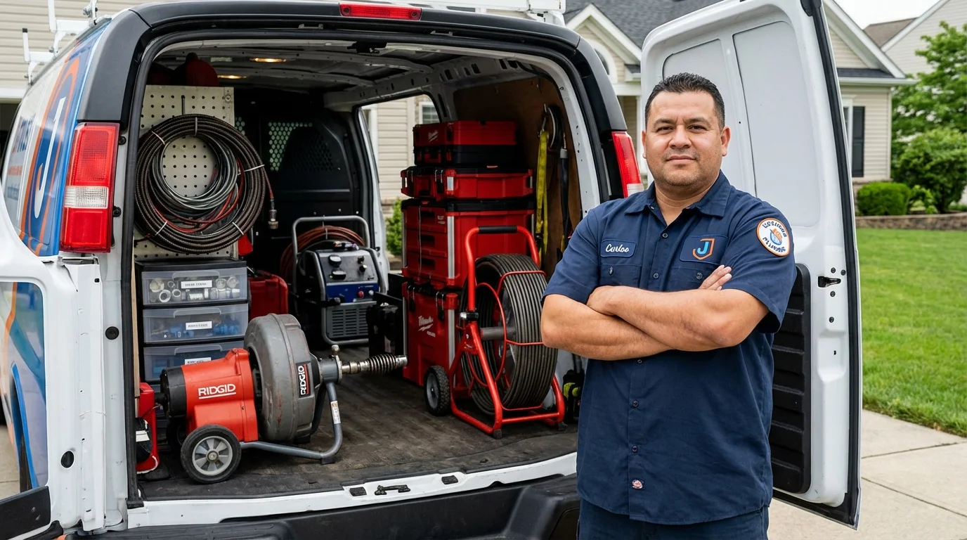 Professional drain cleaning equipment and Johns Plumbing LLC plumber in Pacific City
